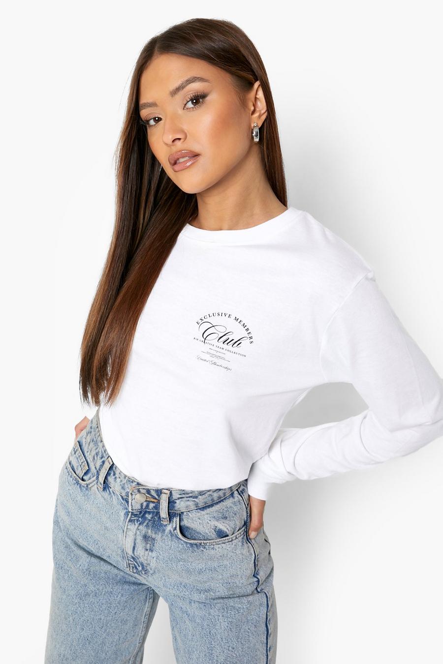 White Members Club Long Sleeve T Shirt image number 1