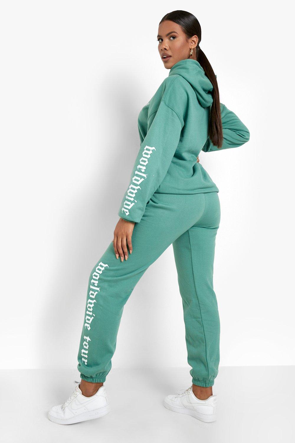 green ladies tracksuit