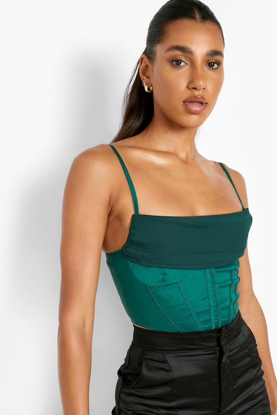 Top a corsetto, Green image number 1