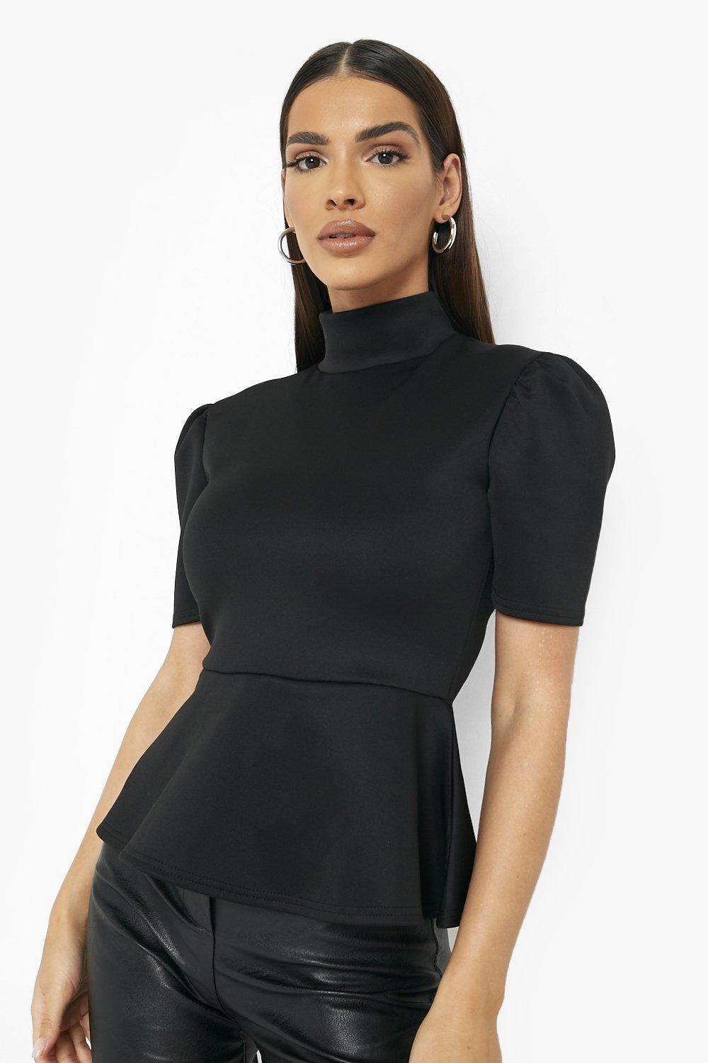 Turtleneck peplum sale top