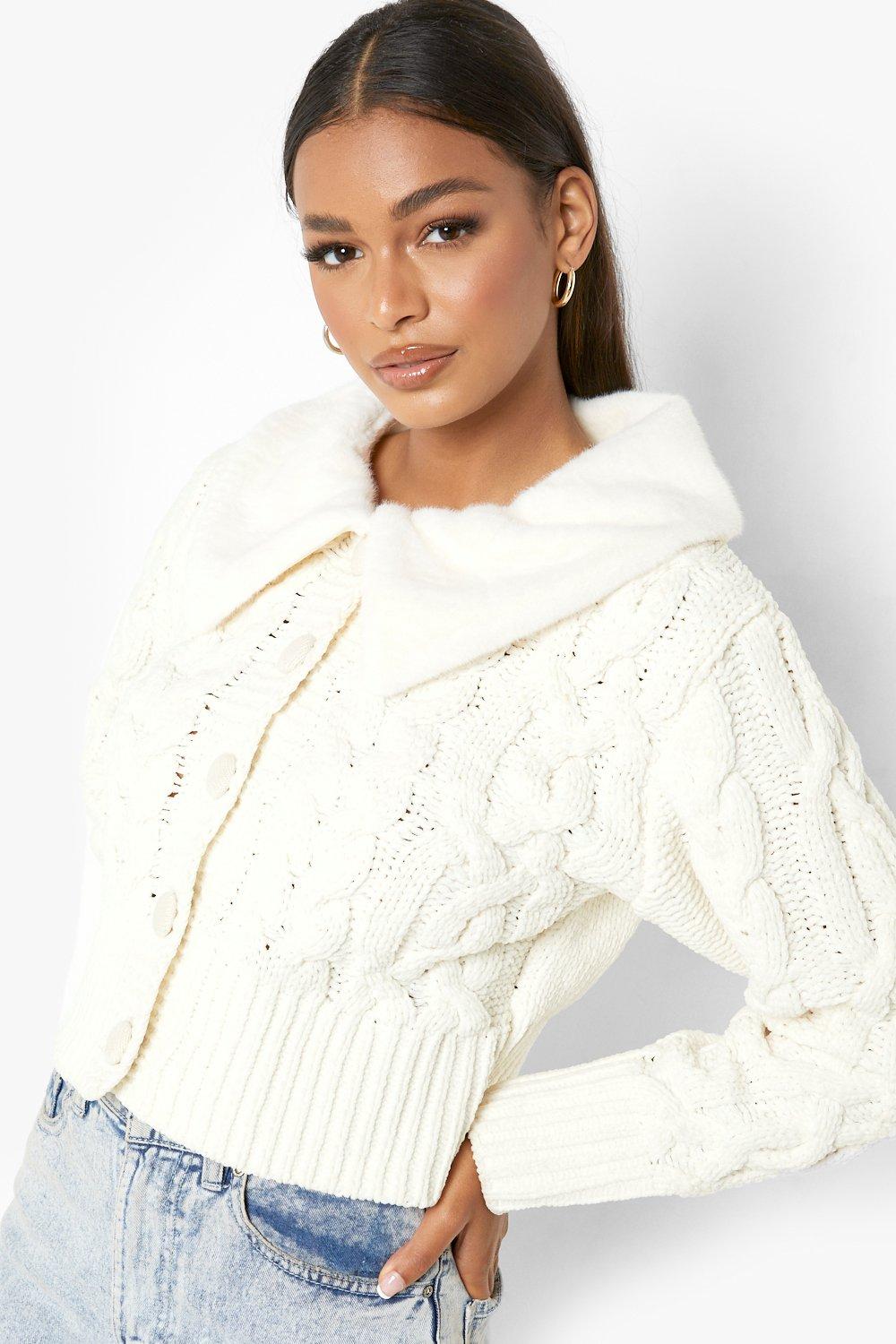 Cream 2024 fur cardigan