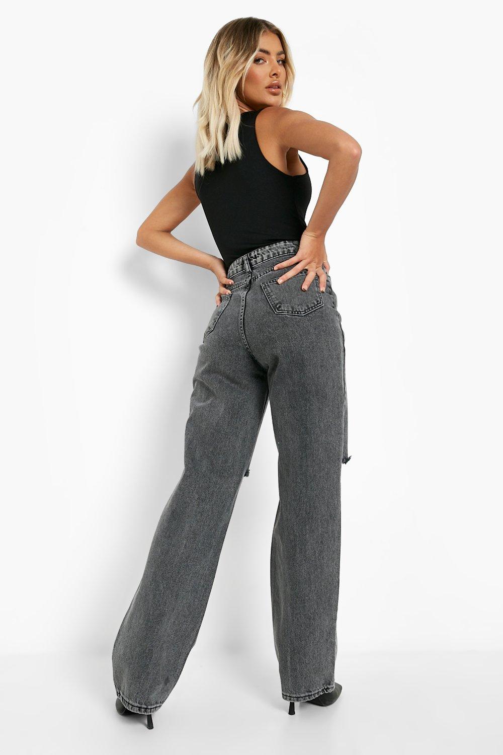 Boohoo wide leg on sale jeans