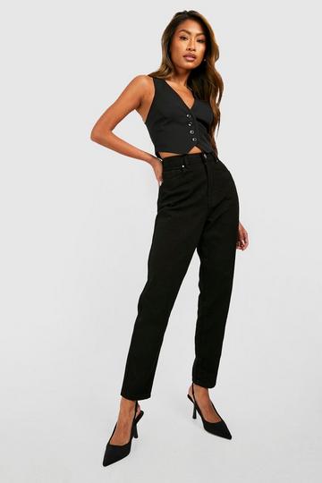 Black Basics High Waisted Mom Jeans