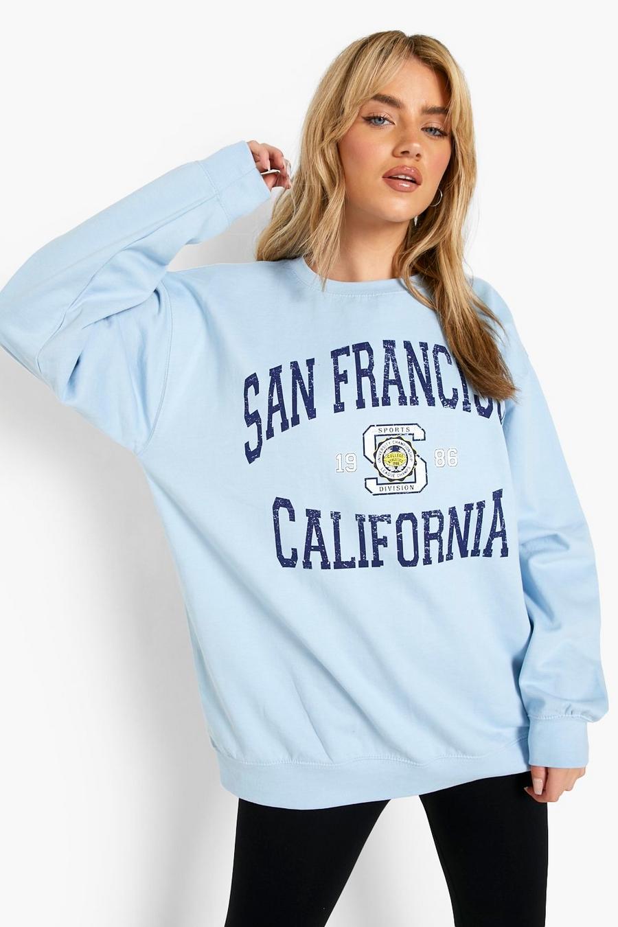 Light blue blå San Francisco Super Oversized Sweatshirt image number 1