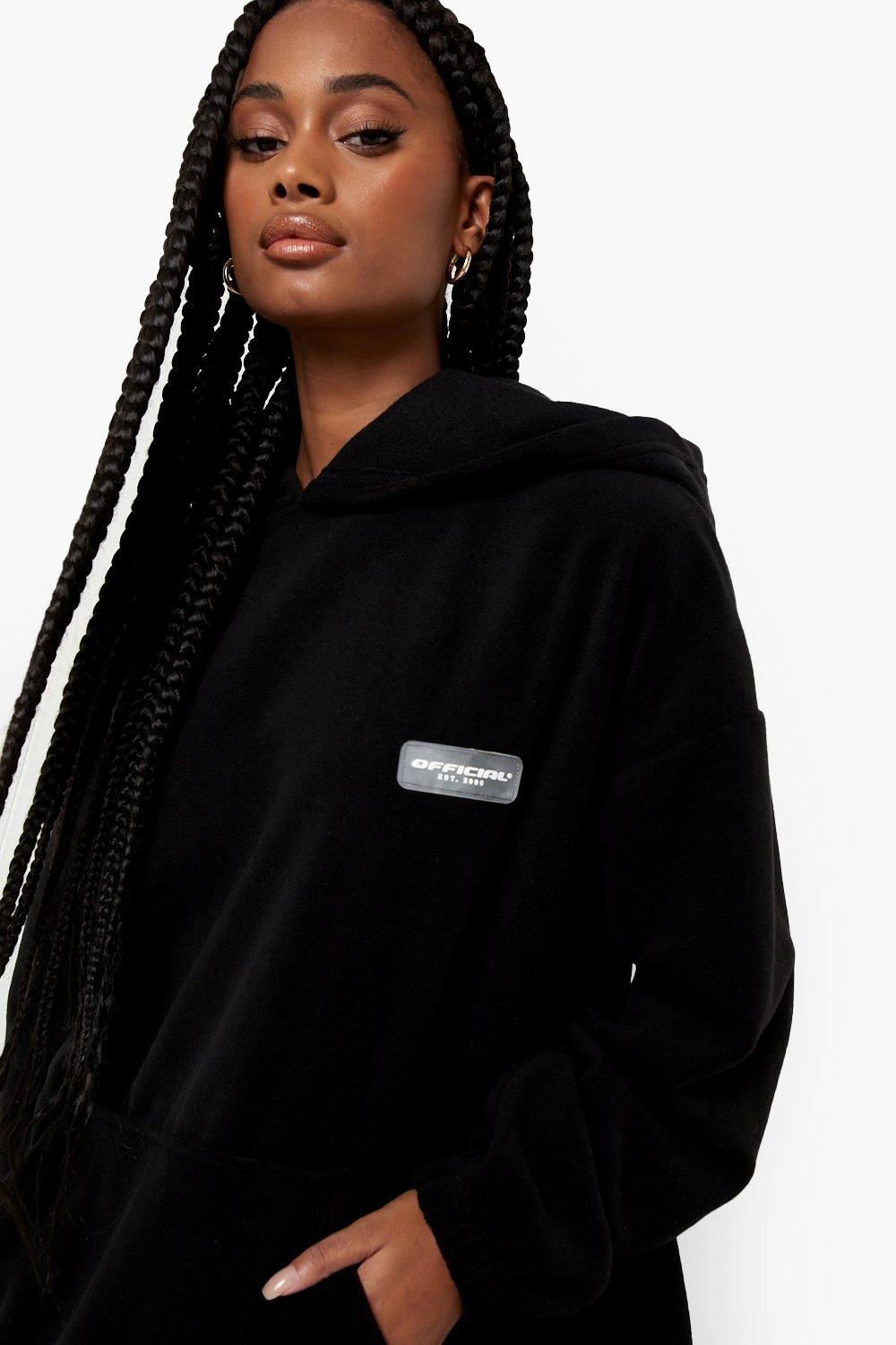 Black fleece hoodie women's sale