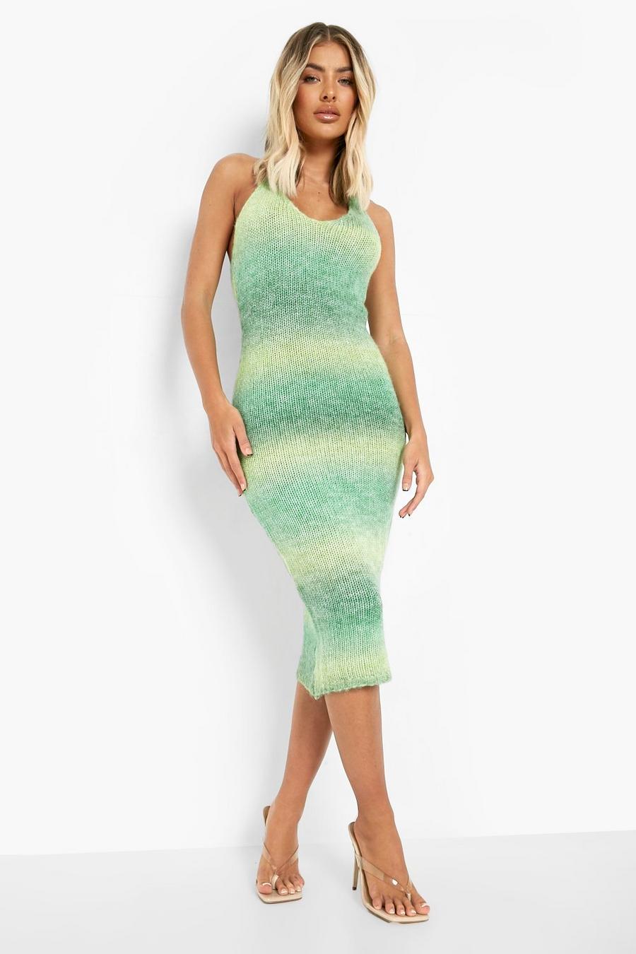 Green Ombre Marl Knitted Midi Dress image number 1