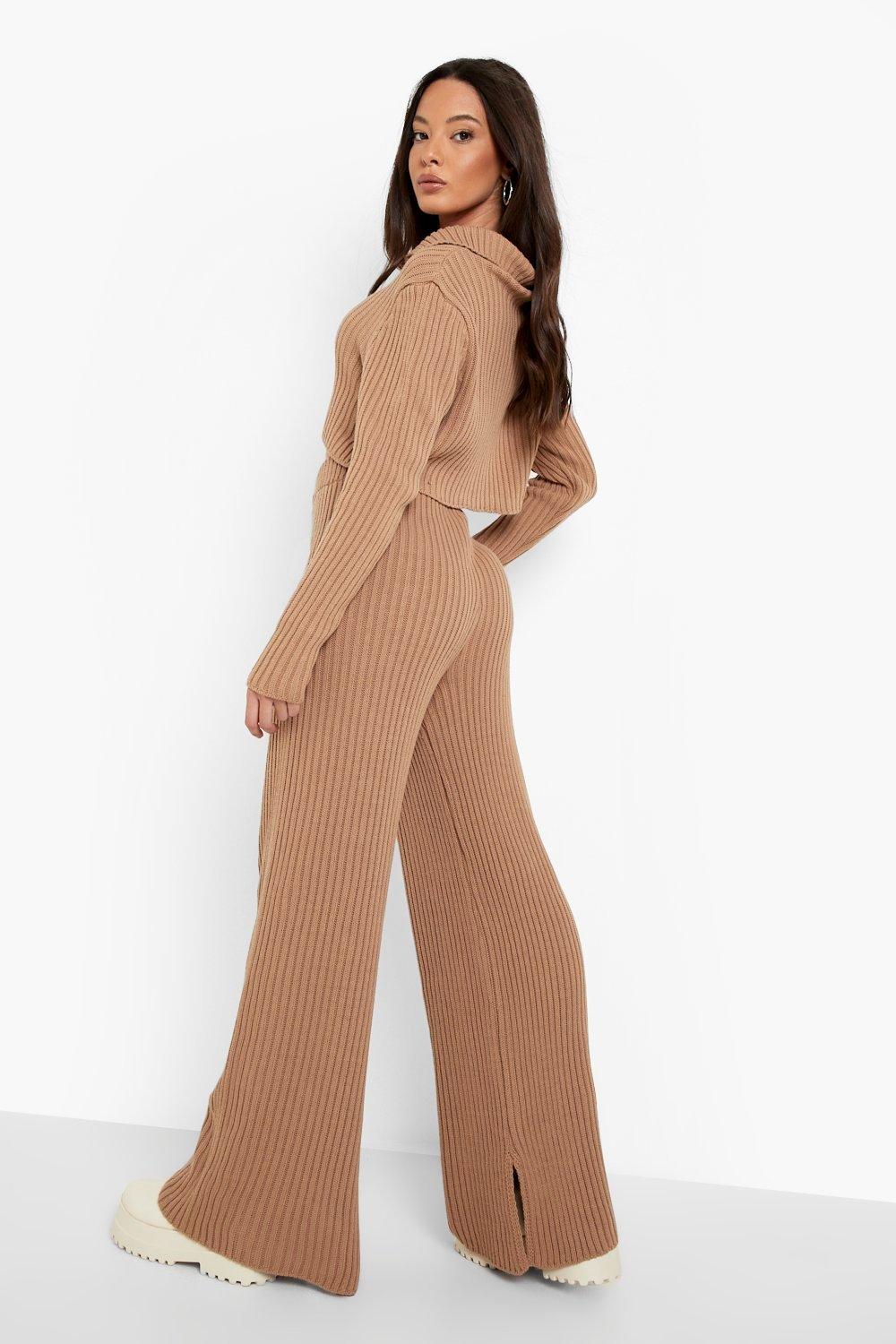 Contrast Waistband Relaxed Fit Dress Pants