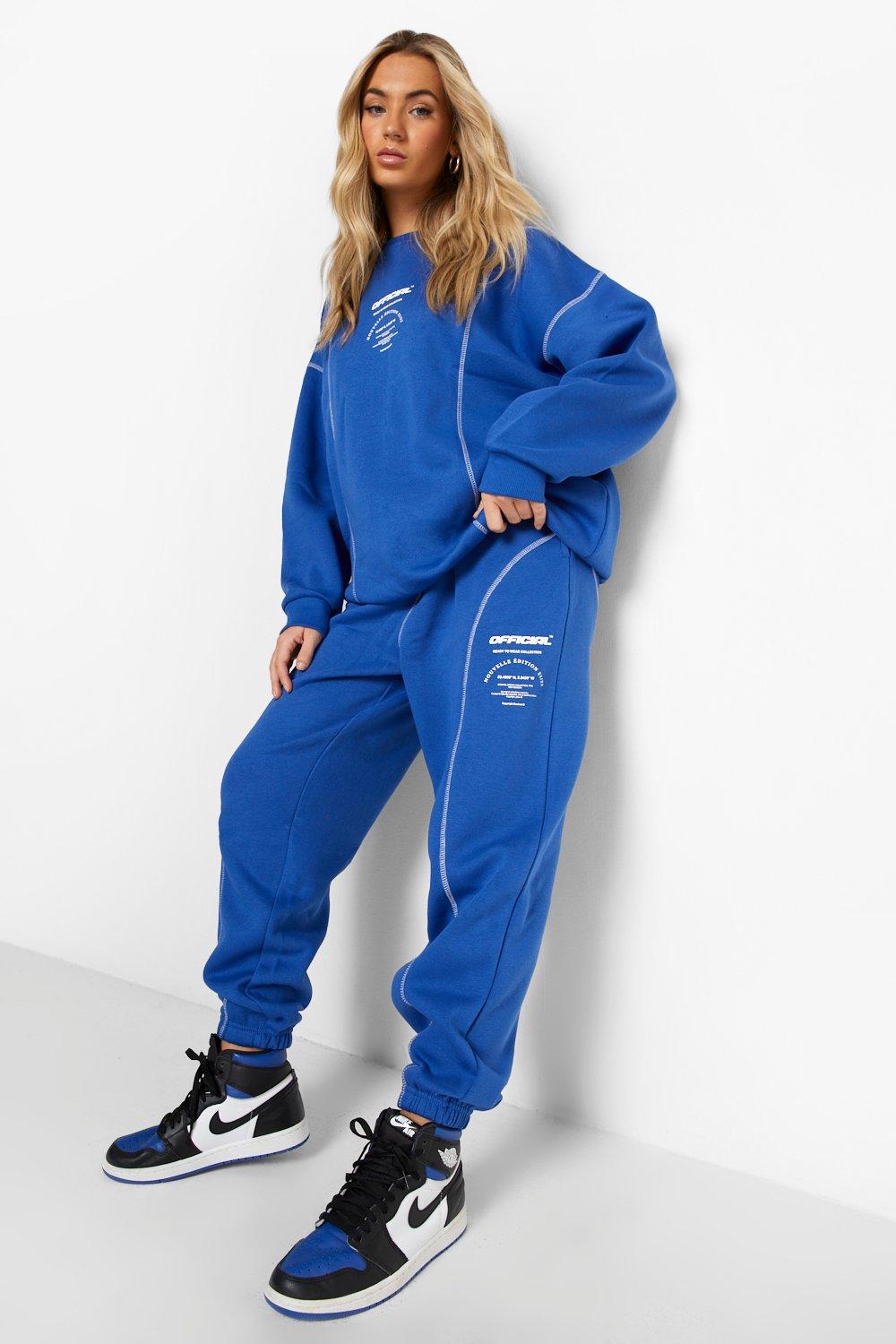 blue boohoo tracksuit