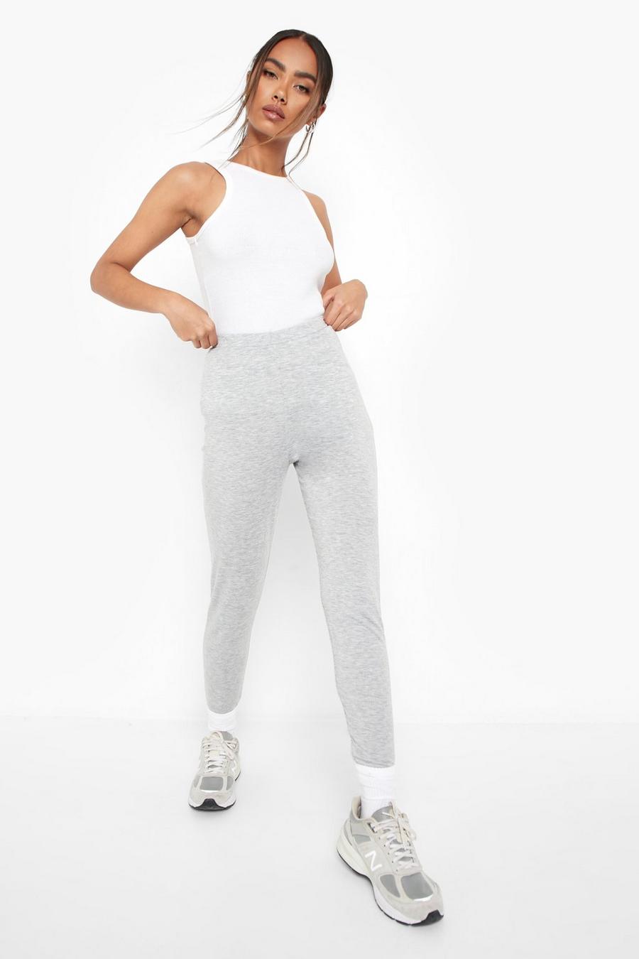 Grey marl High Waisted Ruched Bum Booty Boost Leggings image number 1