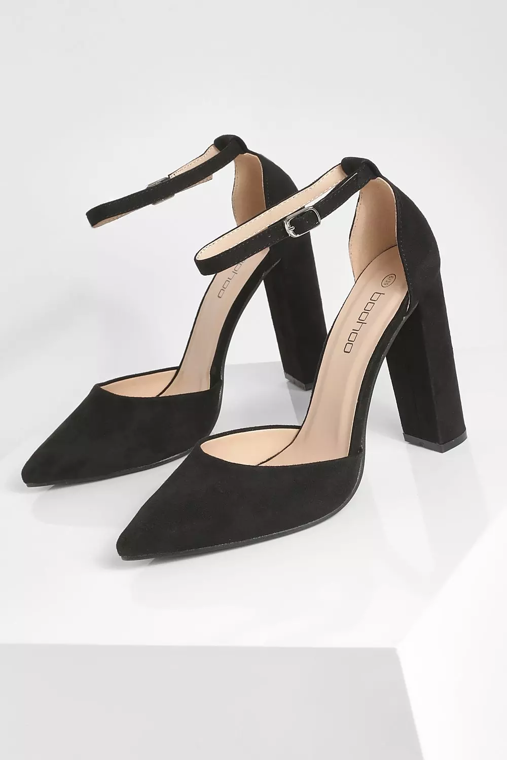 Black Wide Fit Block Heel 2 Part Court alternative image