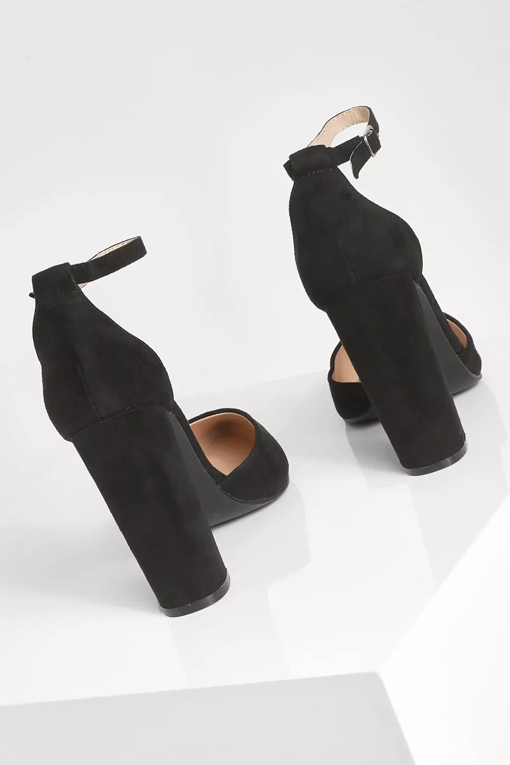Black Wide Fit Block Heel 2 Part Court alternative image