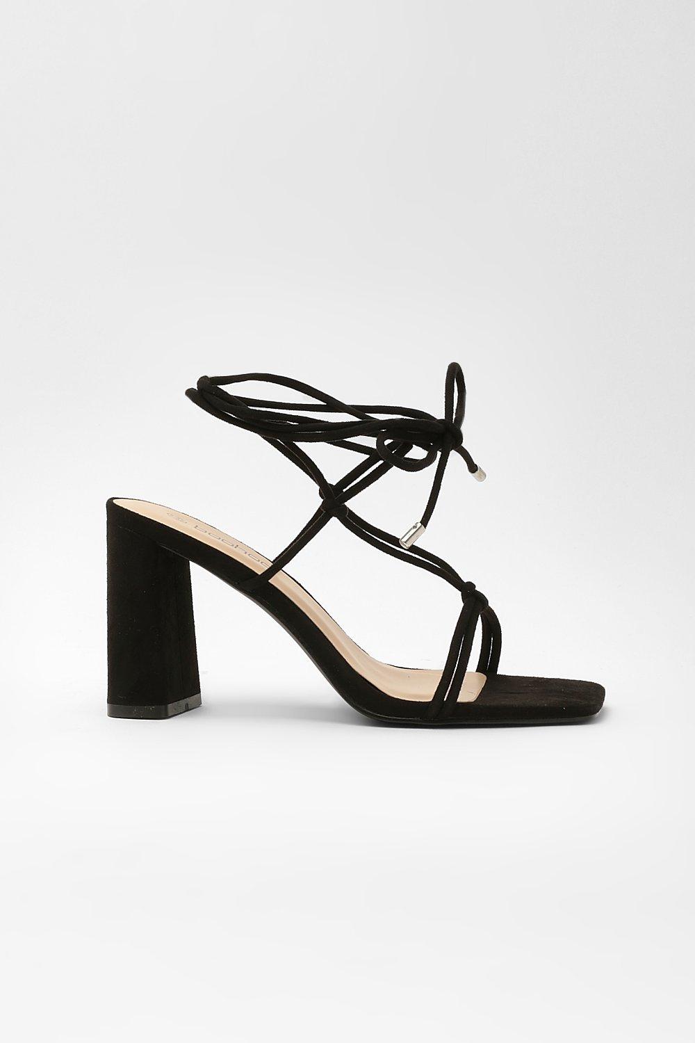 Knotted strappy shop block heeled sandals