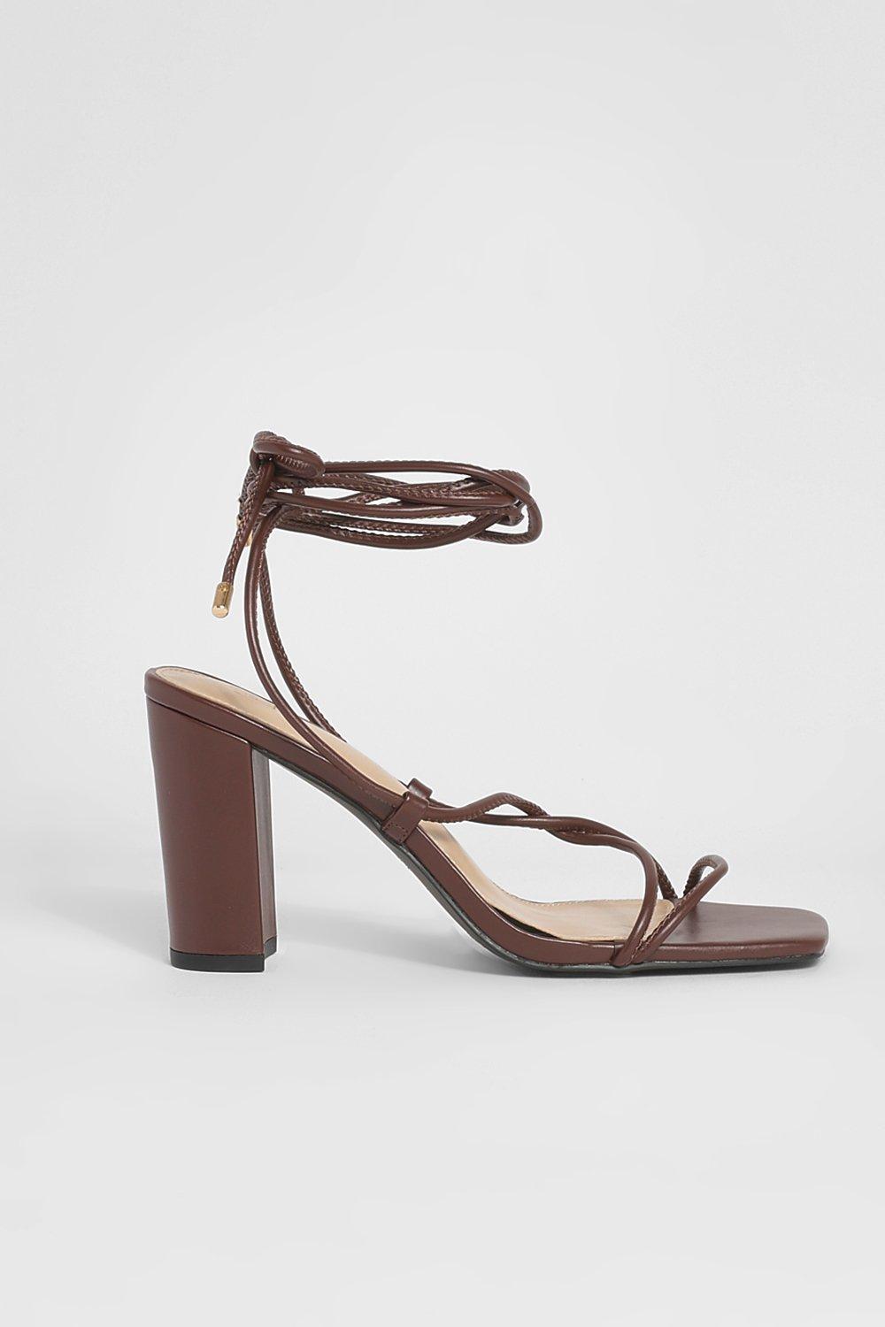 Brown block heel outlet sandals uk