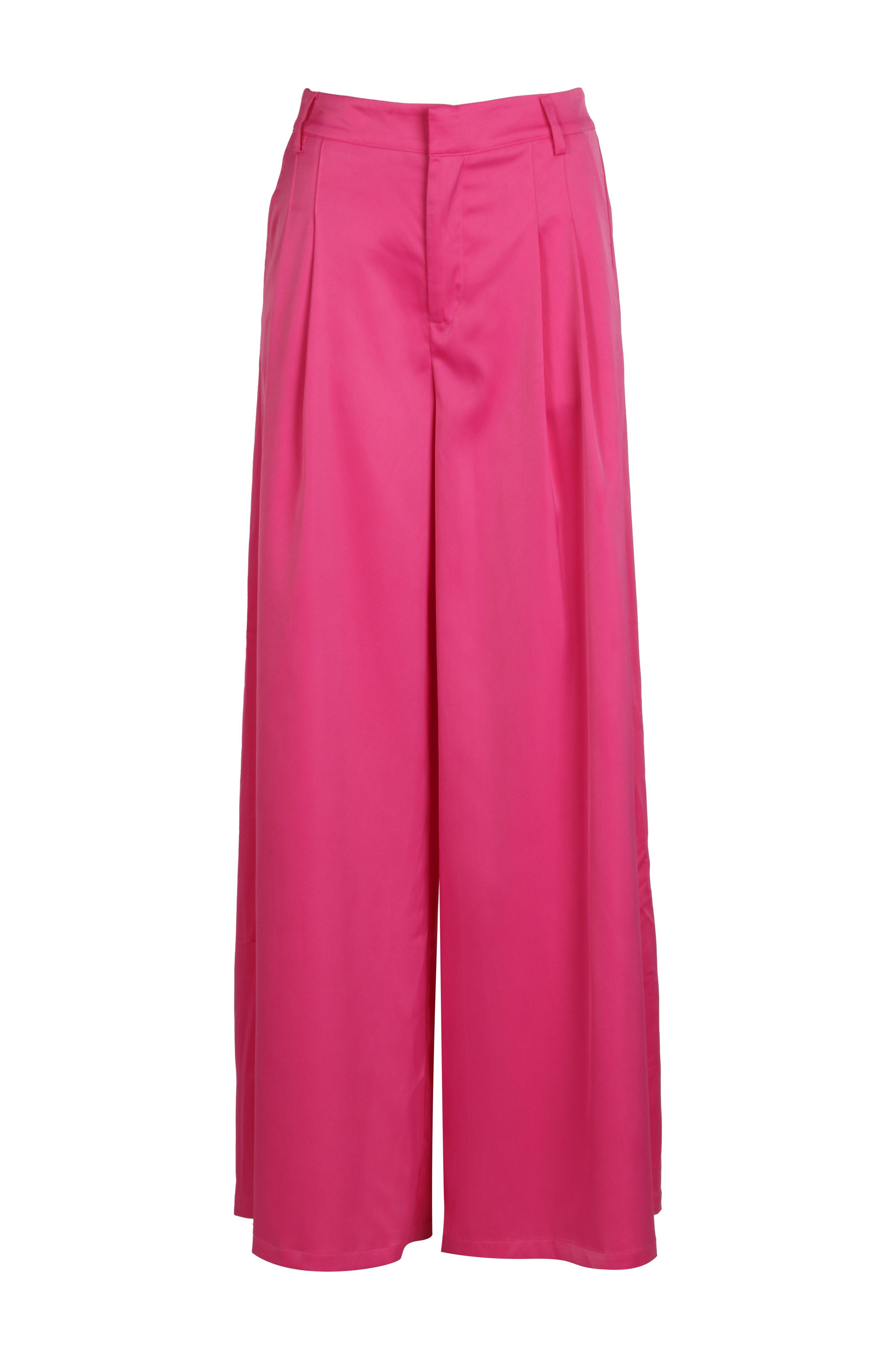 Women's Satin Tailored Wide Leg Trouser