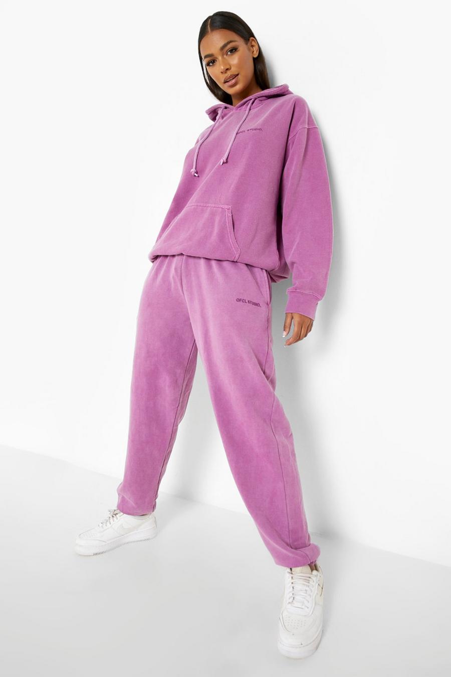 Berry Overdyed Ofcl Studio Hooded Tracksuit image number 1