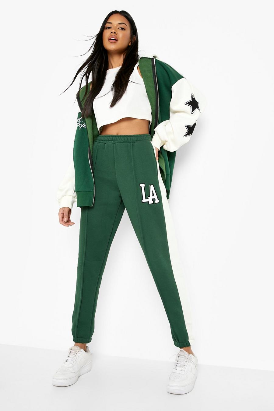 Forest Varsity Colour Block Oversized Joggers image number 1