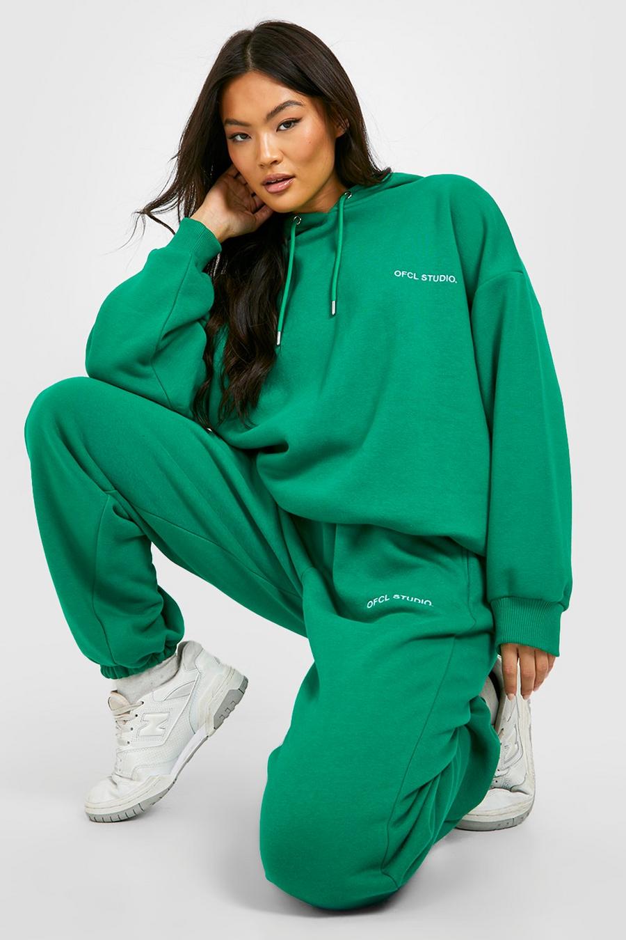 Green Ofcl Studio Embroidered Hooded Tracksuit image number 1