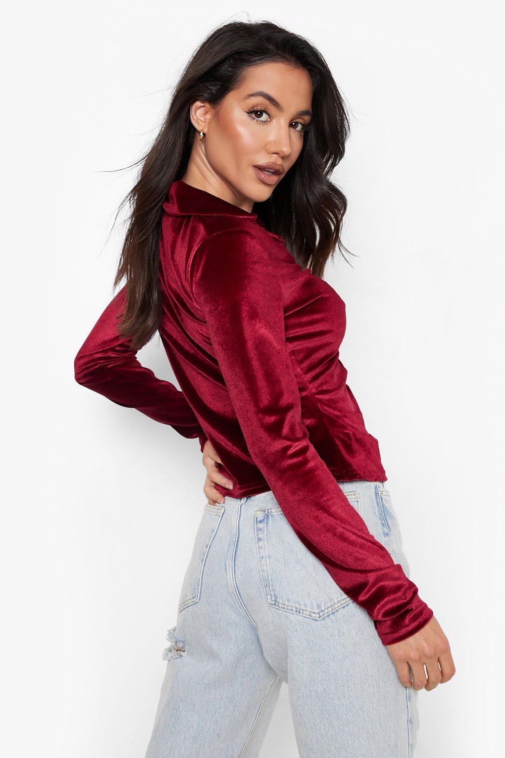 Boohoo hot sale velvet top