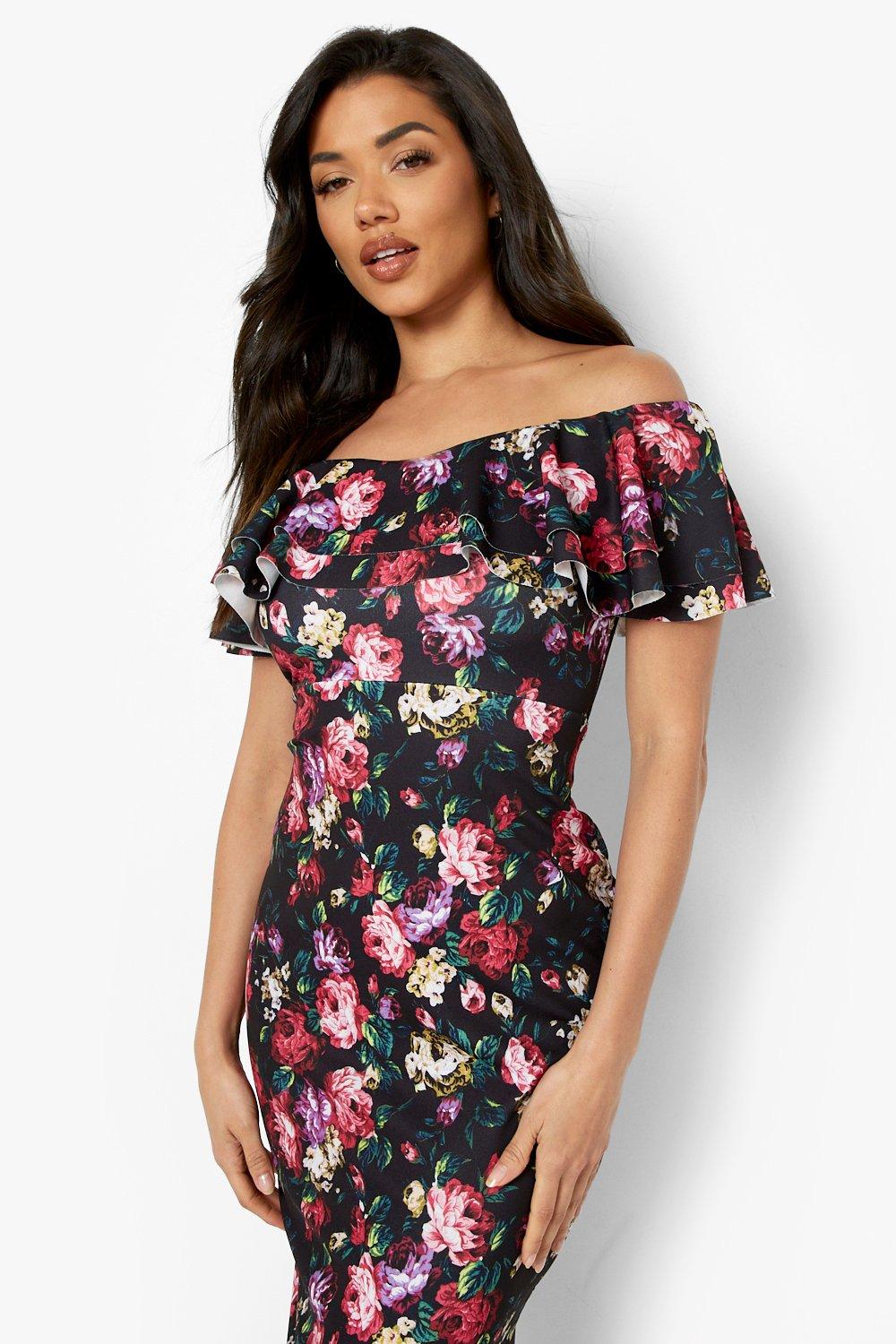 Bardot frill midi dress best sale