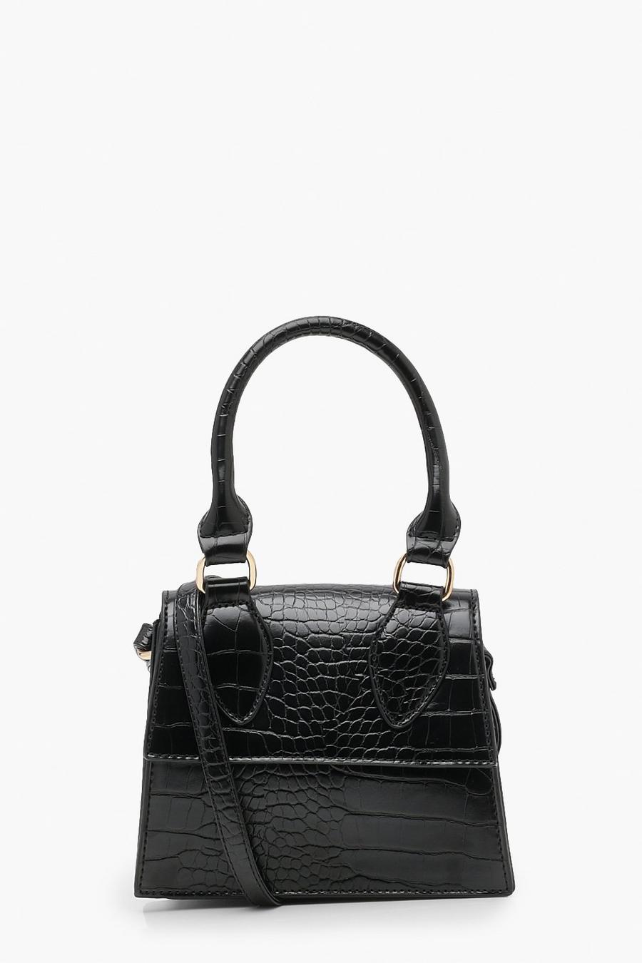 Black Croc Pu Mini Grab Bag image number 1