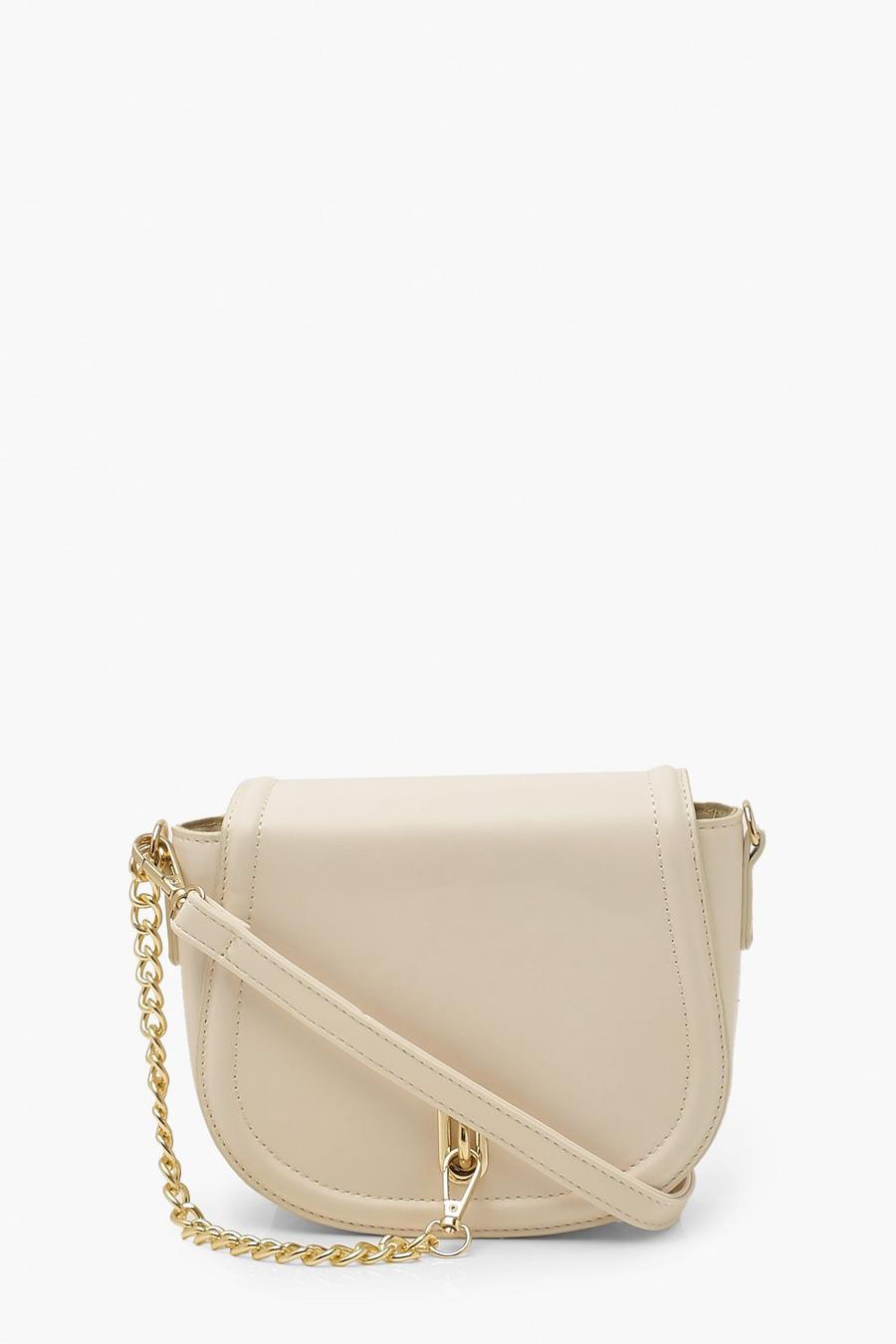 Cream Chain Detail Shoulder Bag image number 1