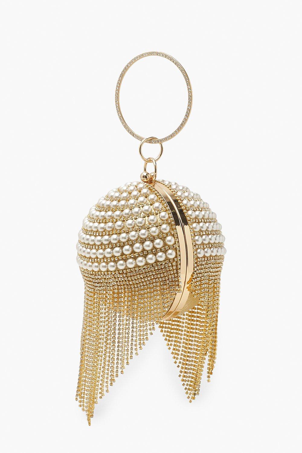 Gold ball hot sale clutch bag