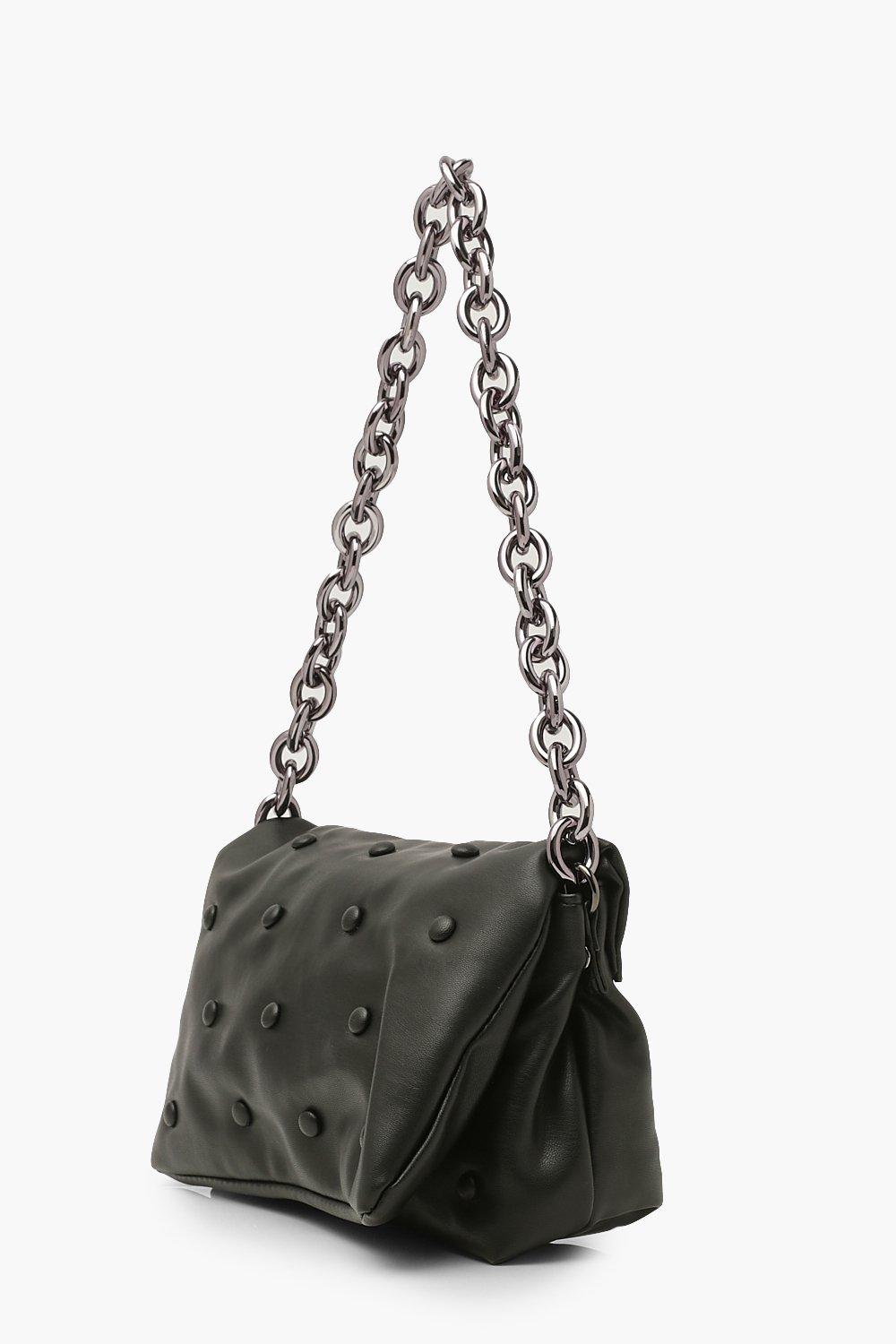 Quilted Faux Leather Cross Body Chain Bag