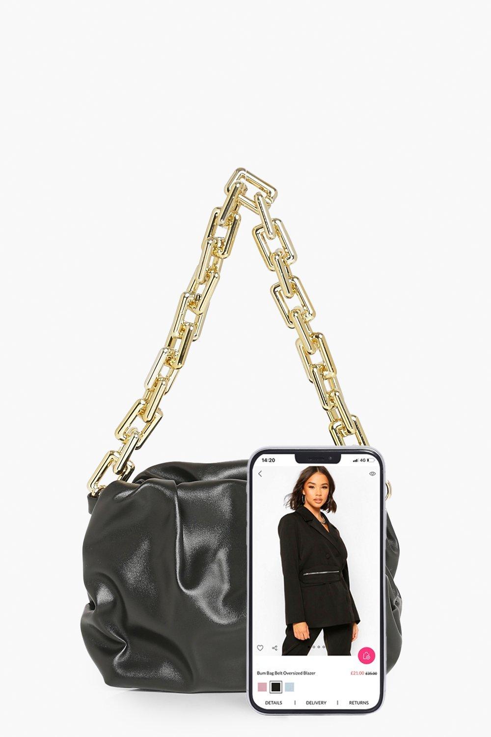 Chain discount ruched bag