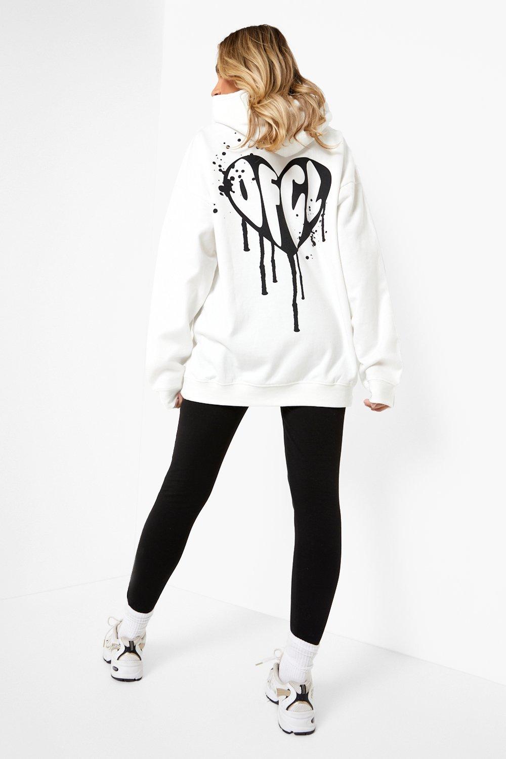 White shop hoodie boohoo