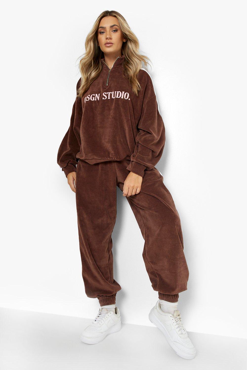 Velour on sale tracksuit boohoo