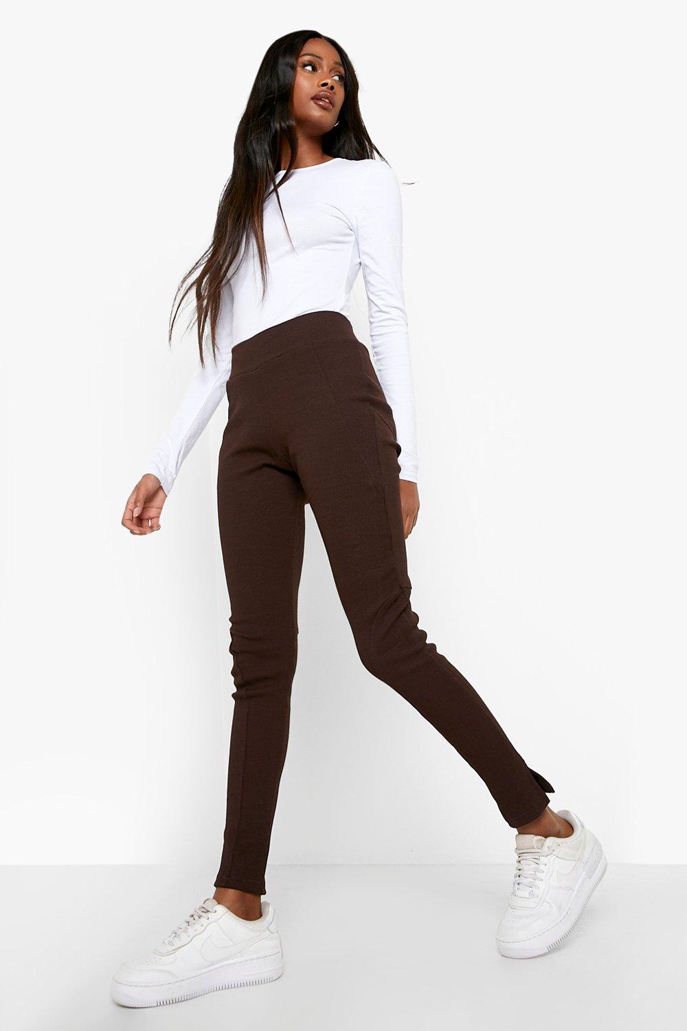 Legging en maille discount côtelée