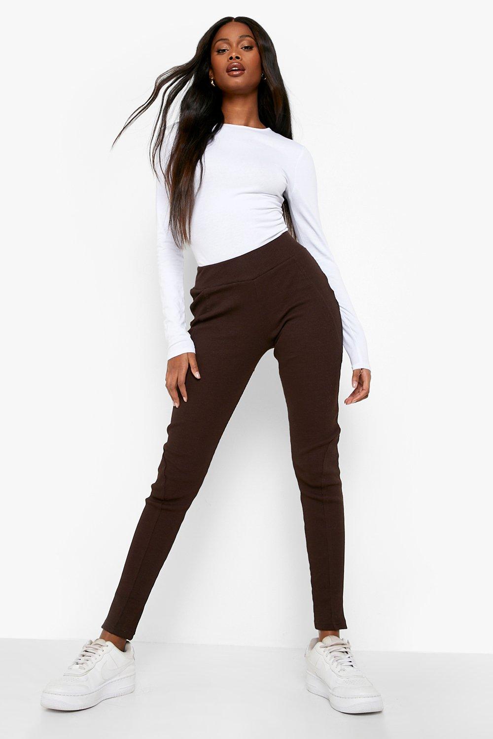 Legging en maille c tel e paisse fendu boohoo