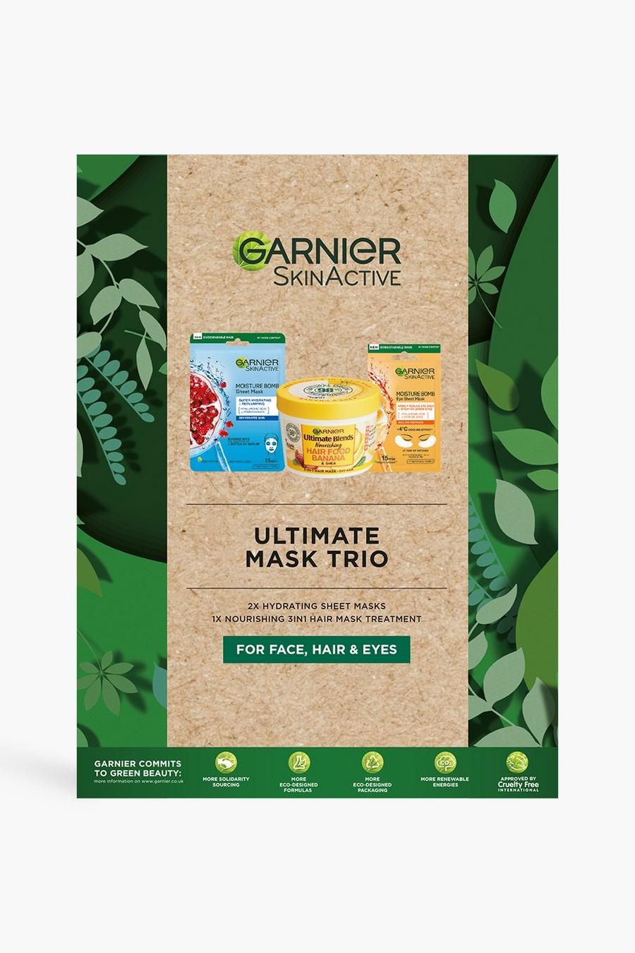 Green grön Garnier Ultimate Mask Trio Ansiktsmasker image number 1