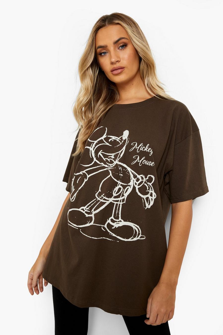 Chocolate Disney Mickey Mouse Schets T-Shirt image number 1