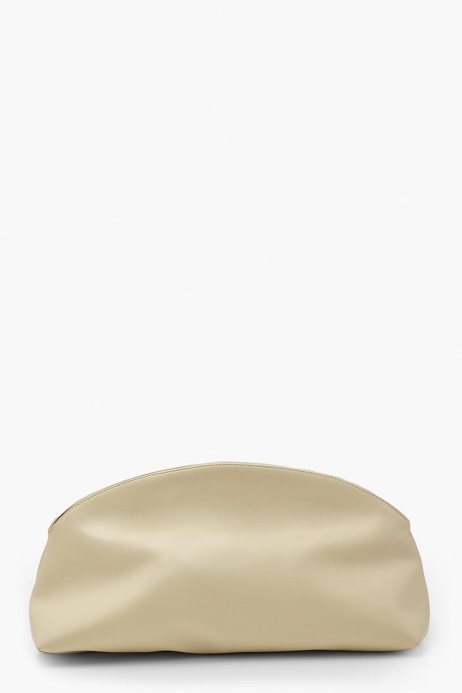 Cream Oversized Slouchy Clutch Bag image number 1