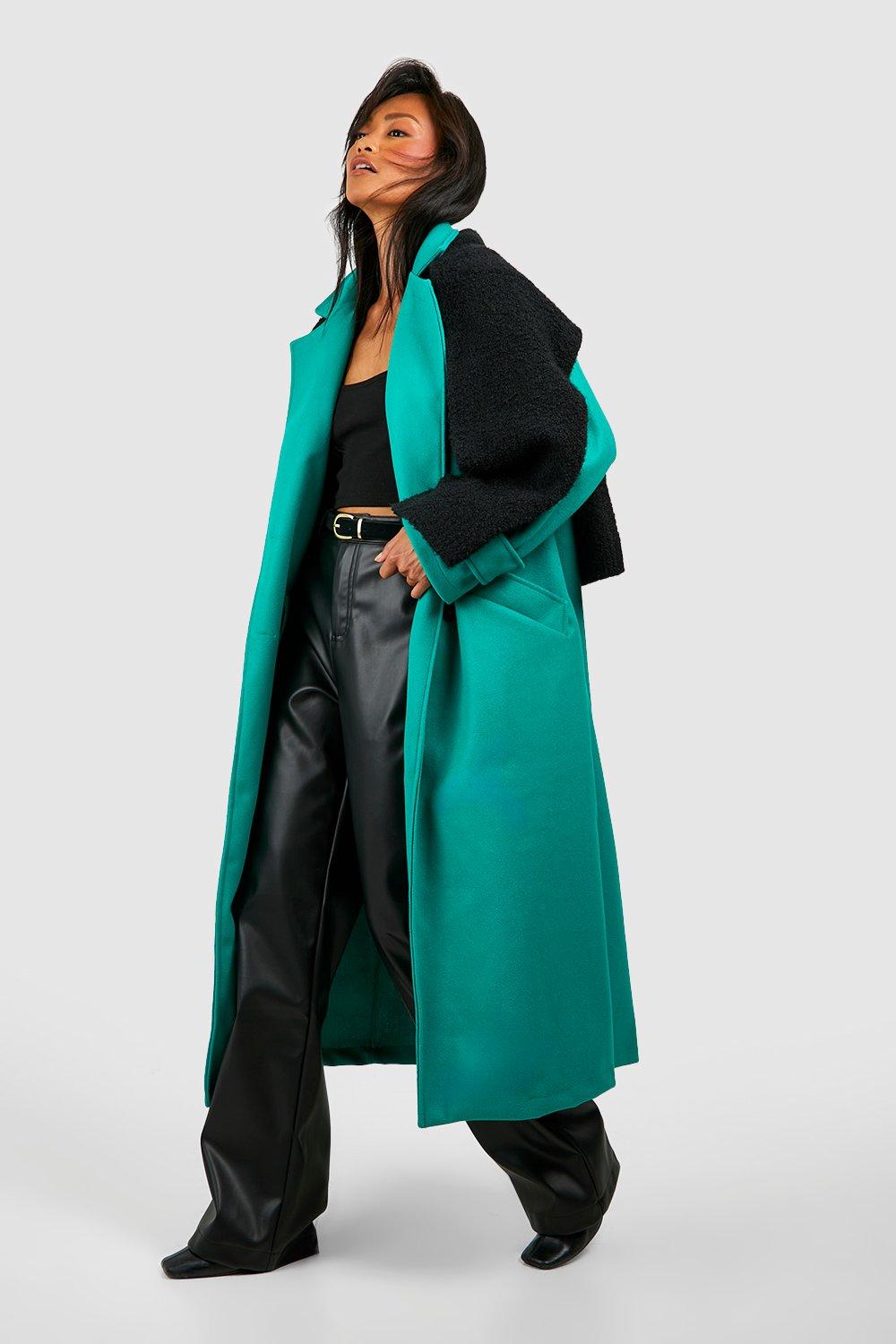 Boohoo on sale green coat