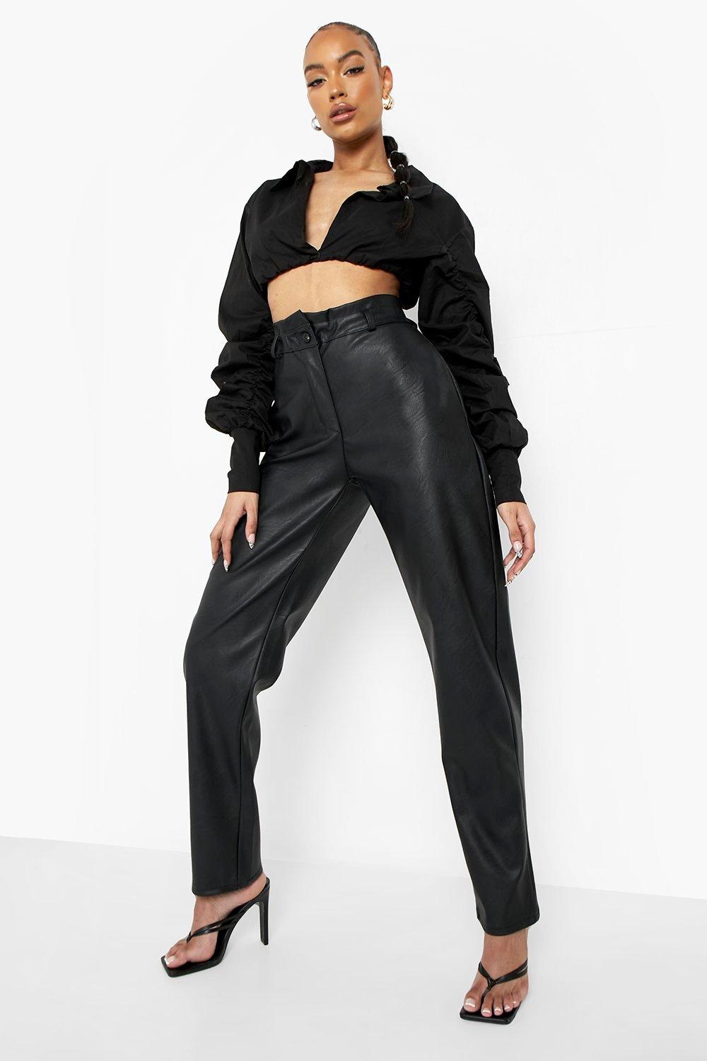 Pu high hot sale waisted trousers