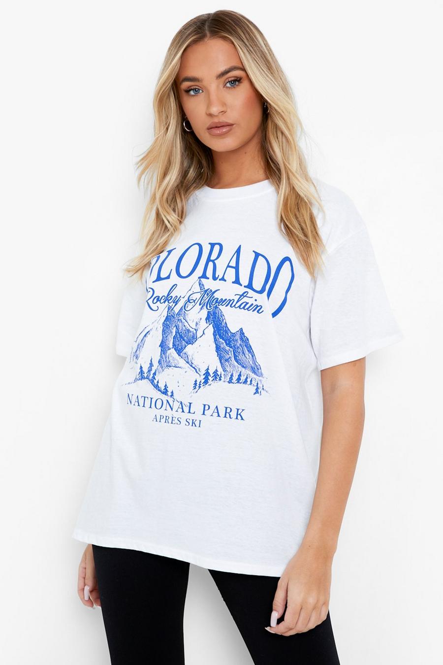 Kurzärmliges T-Shirt in Übergröße mit Colorado-Print , Weiß image number 1