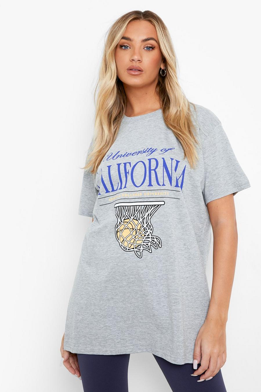Grey marl Oversized California T-Shirt Met Korte Mouwen image number 1