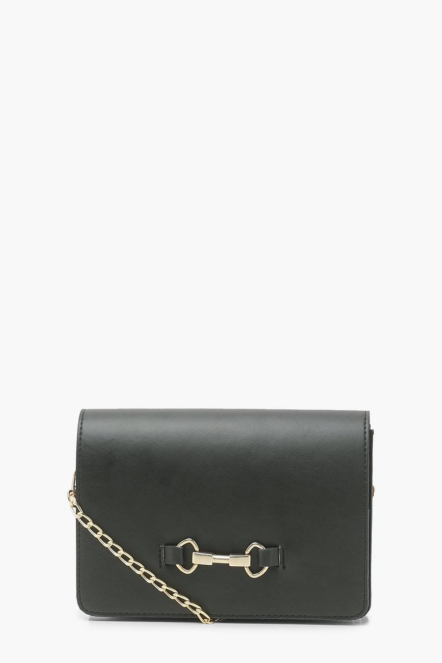 Black Cross Body Bag With Buckle Detail image number 1