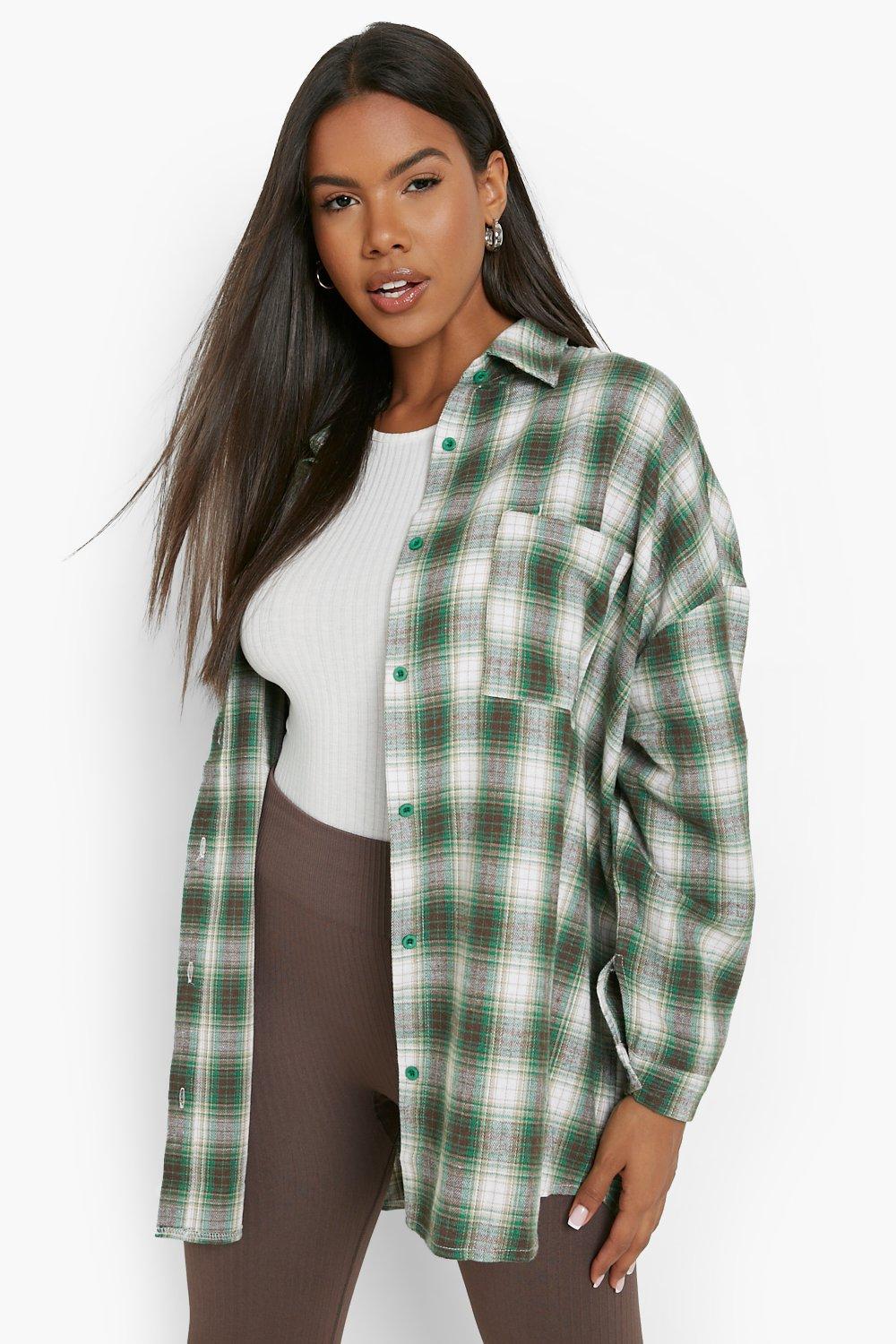 dark green check shirt