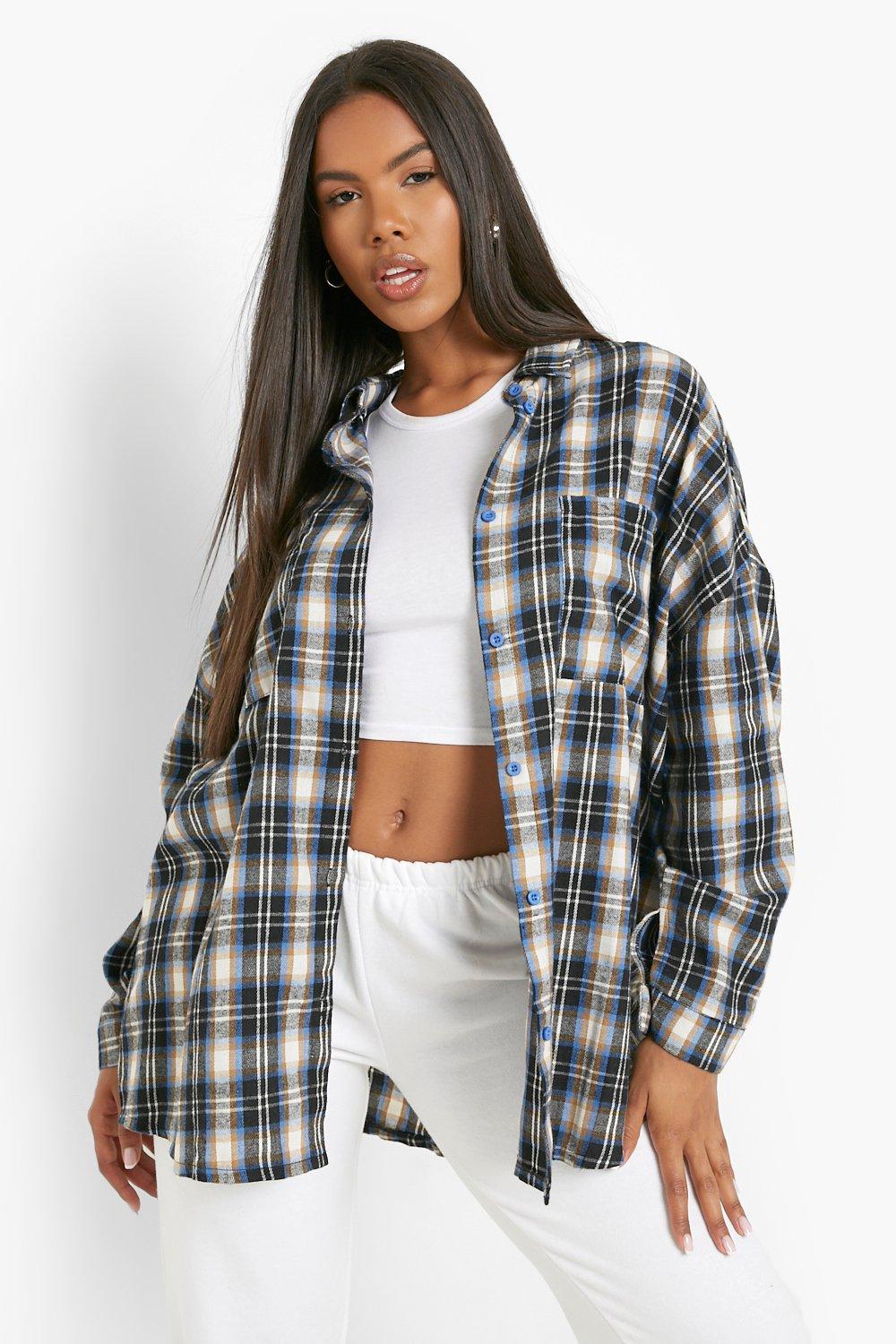 boohoo oversized checked shirt