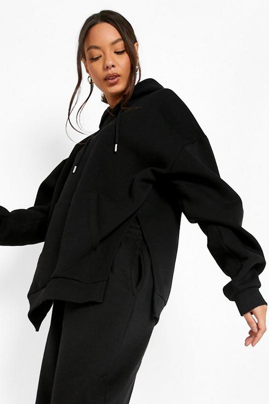 Side Split Oversized Hoodie | boohoo USA Side Split Oversized Hoodie | boohoo USA