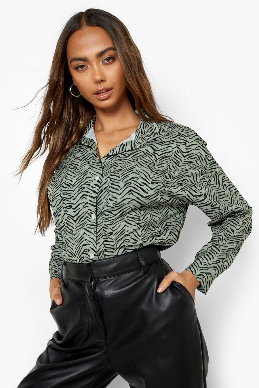 Oui Oversized blouse dierenprint Mode Blouses Oversized blouses 
