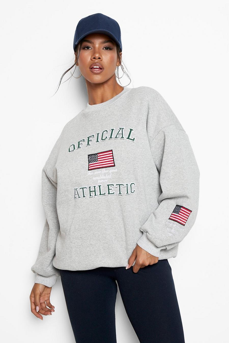 Grey marl Official Athletic Embroidered Sweater