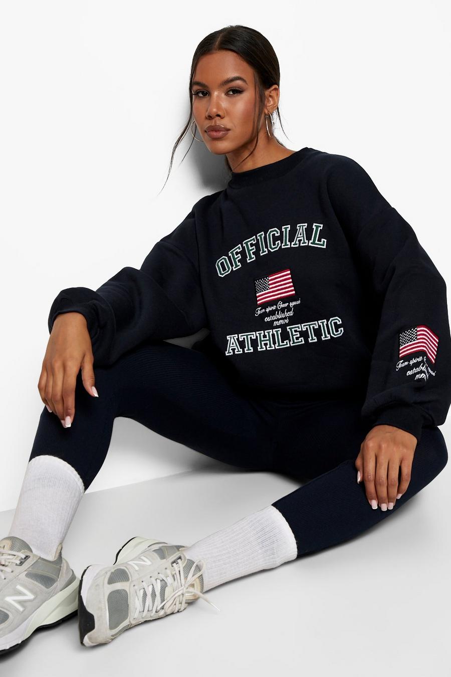 Felpa Official Athletic con ricami, Navy image number 1