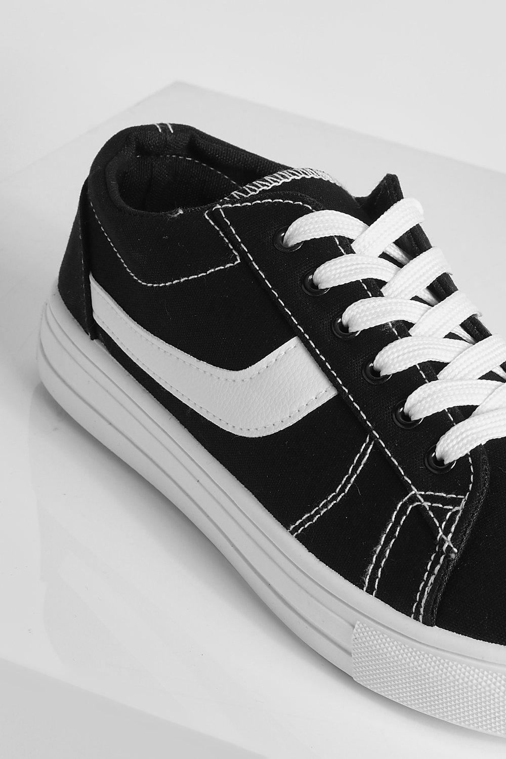 Wide Fit Panelled Low Top Trainer boohoo IE