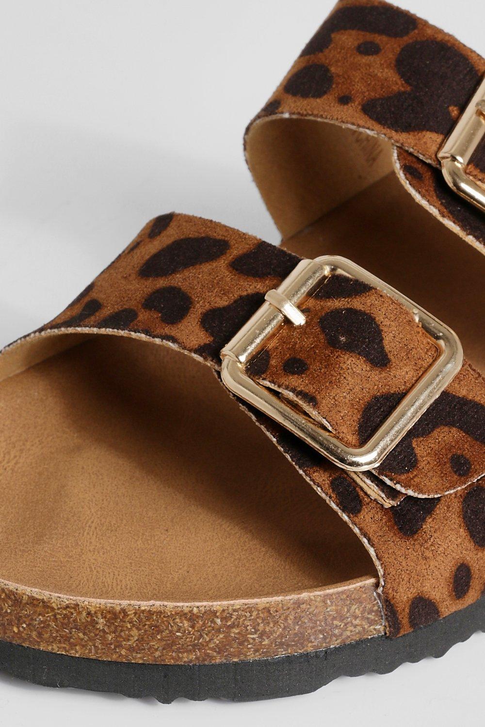 leopard birkenstock style sandals