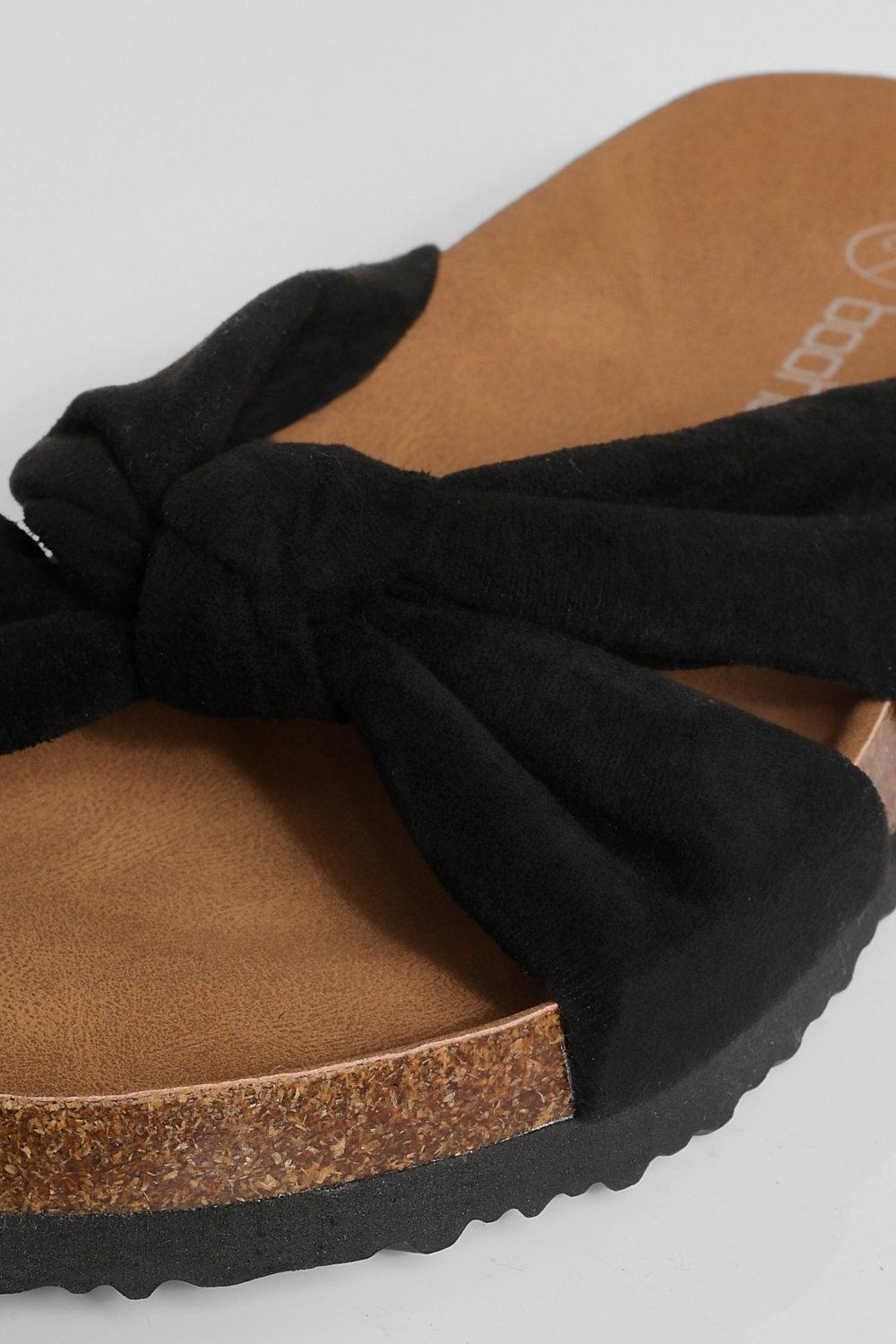 Dankzegging cafe eindeloos Brede Slippers Met Strik En Voetbed | boohoo