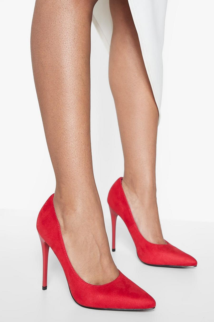 Red High Pointed Toe Court Shoe image number 1